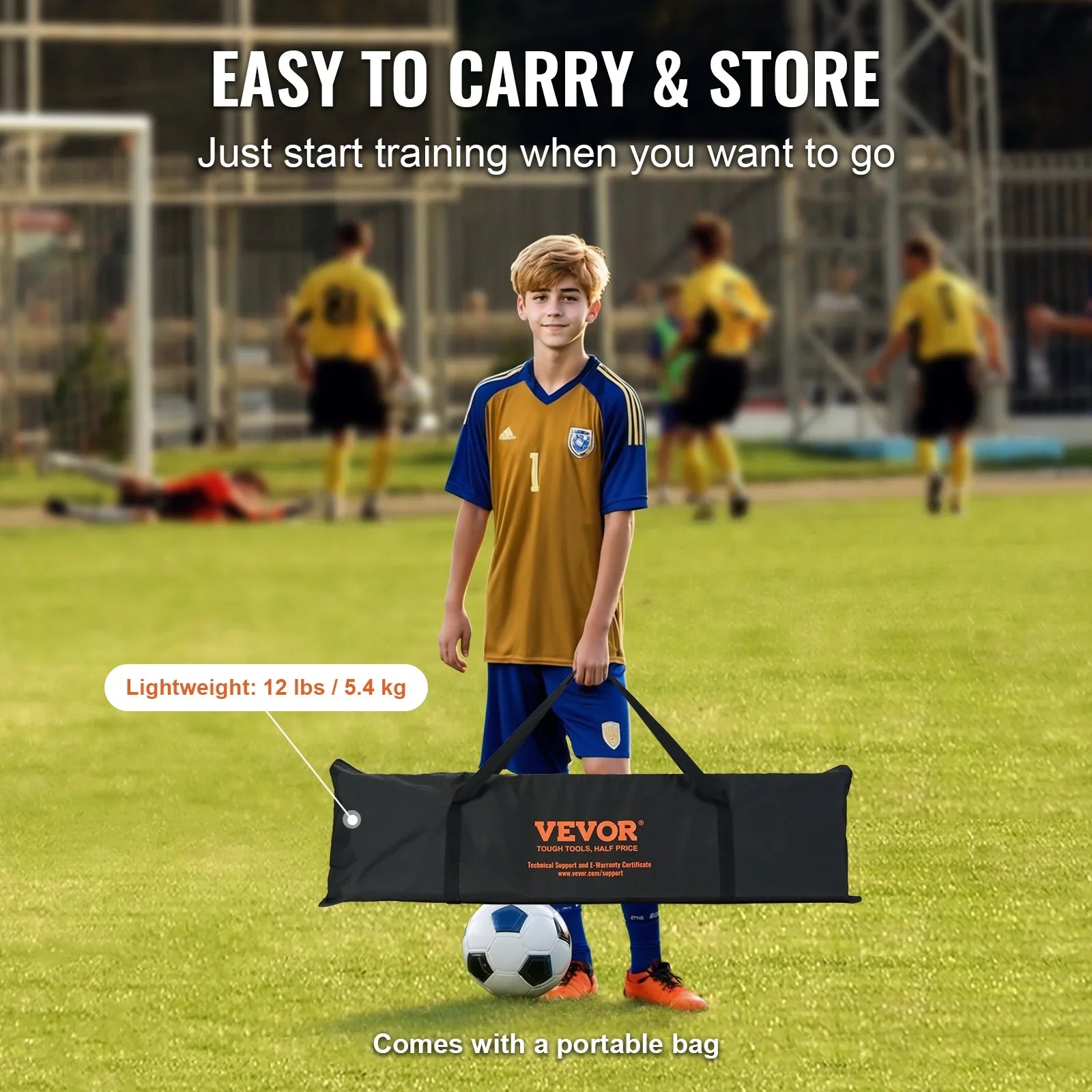 BENTISM 71"x40" Soccer Trainer 2-IN-1 Portable Soccer Rebounder Net Portable Bag