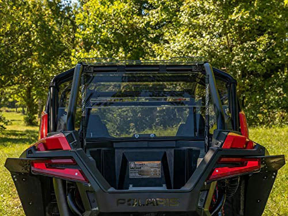SuperATV Heavy Duty Dark Tinted Non|Scratch Resistant Rear UTV Windshield for 2020+ Polaris RZR PRO XP 4 (4 Seater)|Made in USA|Eliminates suction from front windshield|RWS-P-PROXP4-71