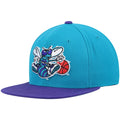 Men's Mitchell & Ness Teal/Purple Charlotte Hornets Hardwood Classics Team Two-Tone 2.0 Snapback Hat - OSFA
