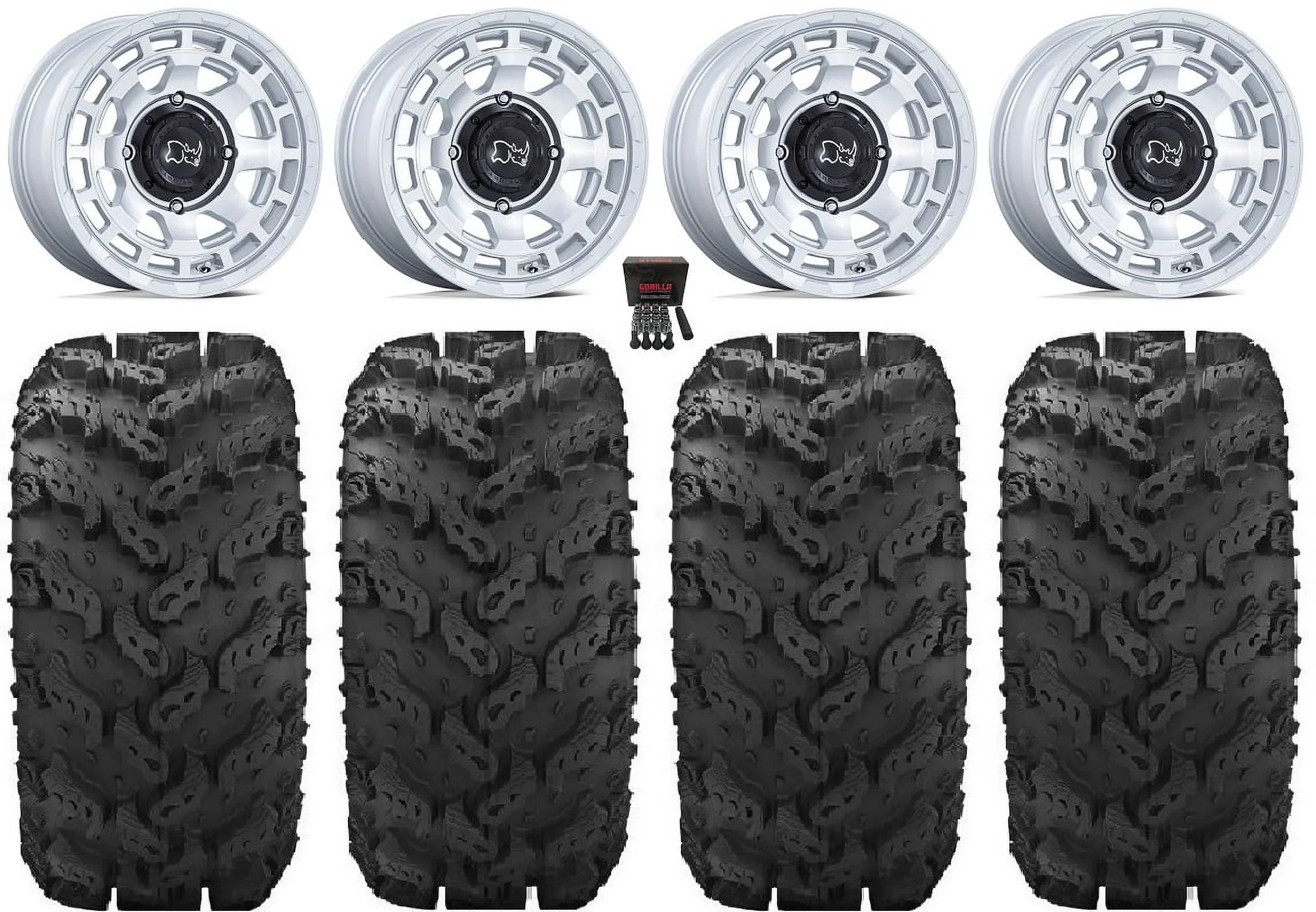 Black Rhino Chamber 14" Wheels Si 28" Reptile Tires Yamaha Viking Wolverine YXZ1000R CFMoto ZForce 950 UForce 1000