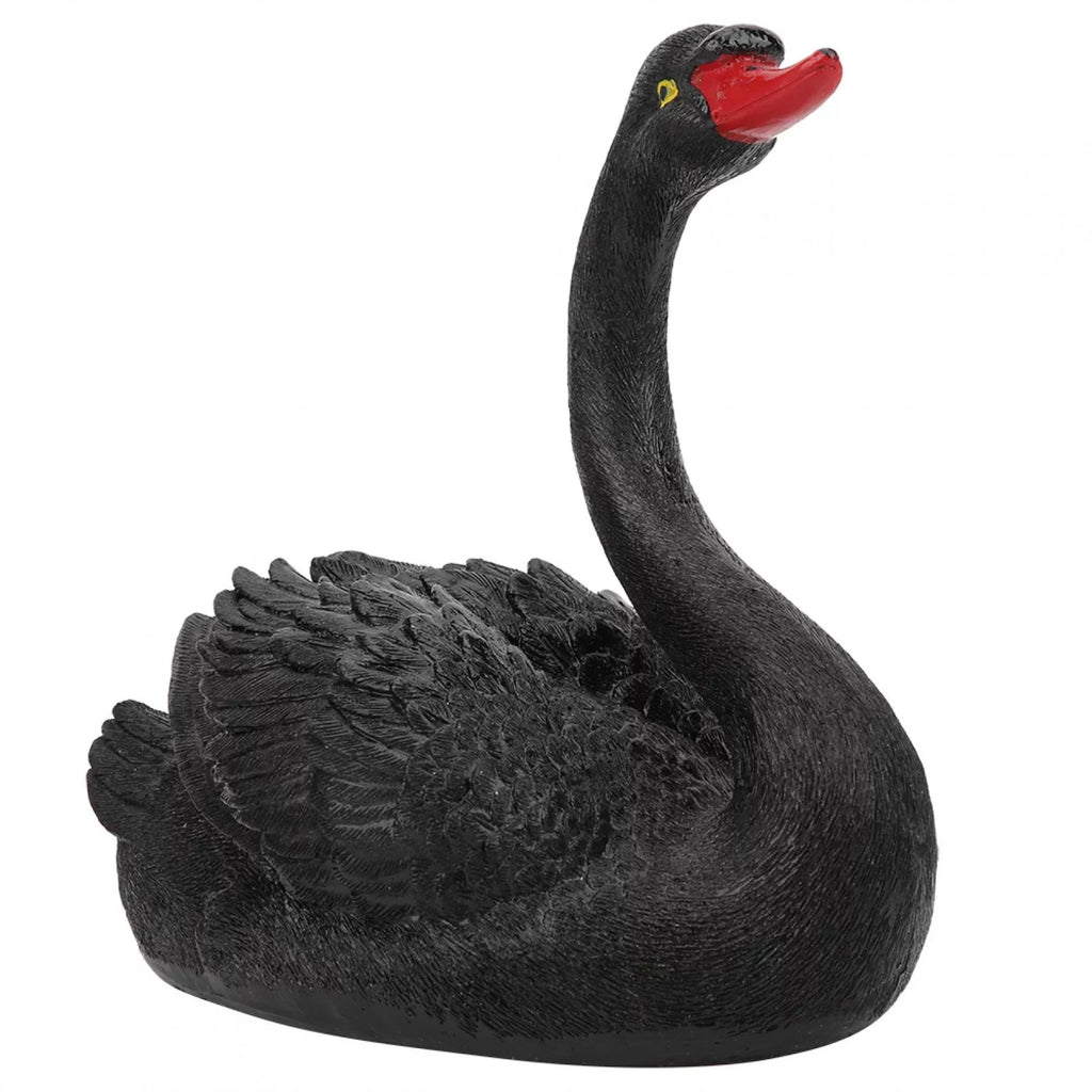 Delaman Adorno de Cisne, Simulación Flotante Linda al Aire Libre Adorno de Cisne Negro Accesorios de jardín para decoración de Patio de jardín