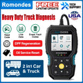 Romondes RD901 Heavy Duty Truck Scanner EOBD OBD2 Scan Tool HD OBD Diesel Scanner All System Diagnostic Tool with DPF Oil Light Reset HD Heavy Duty Truck OBD Car  2 in 1 Code Reader