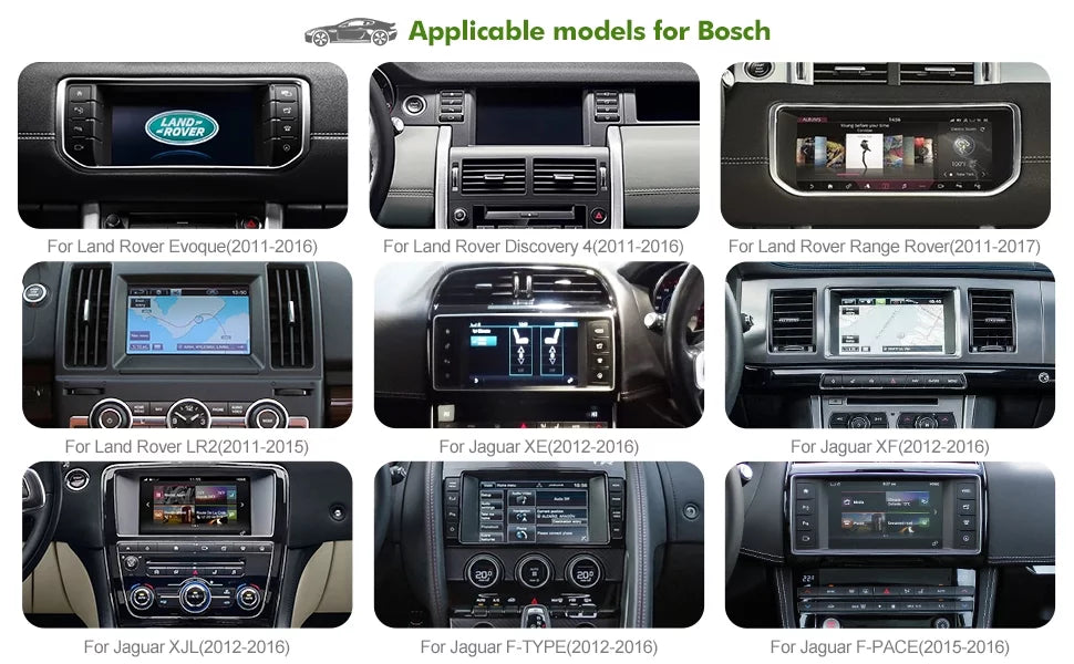 Wireless CarPlay Receiver SmartBox for Land Rover Range Rover/Evoque/Discovery 4 Jaguar XE XF Bosch Carplay Interface Retrofit kit Decoder, Support Android Auto, Mirror Link, Reverse Camera, USB Drive