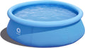 Avenli 8 Foot X 25 Inch 2 To 3 Person Capacity Prompt Set Above Ground InfLatitudeable Outdoor Backyard Swimming Pool, Blue