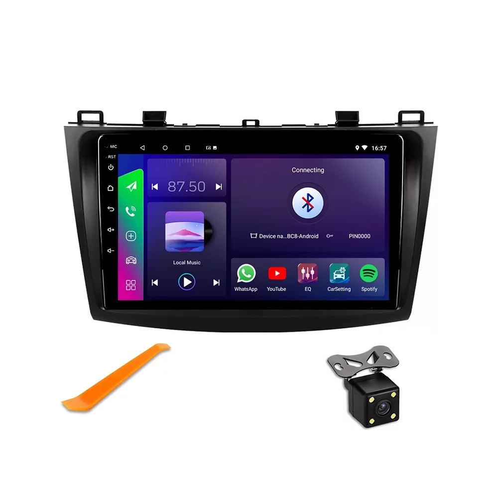 JMANCE 9 inch  CarPlay & Android Auto Car Stereo Receiver, Car Radio Compatible with 2010-2013 Mazda 3 with backup camera