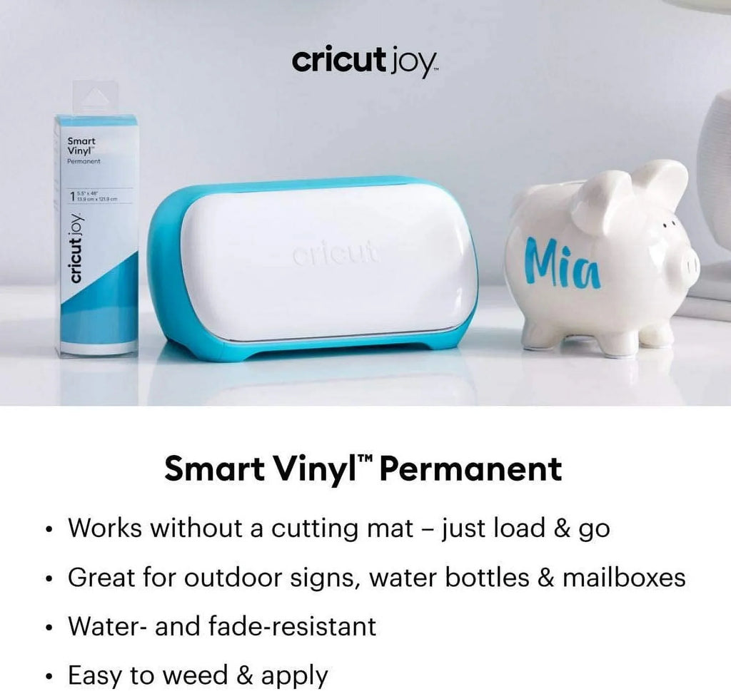 Cricut Smart Permanent Vinyl (5.5in x 48in, Shimmer Black) for Joy machine - matless cutting for shapes up to 4ft, & repeated cuts up to 20ft