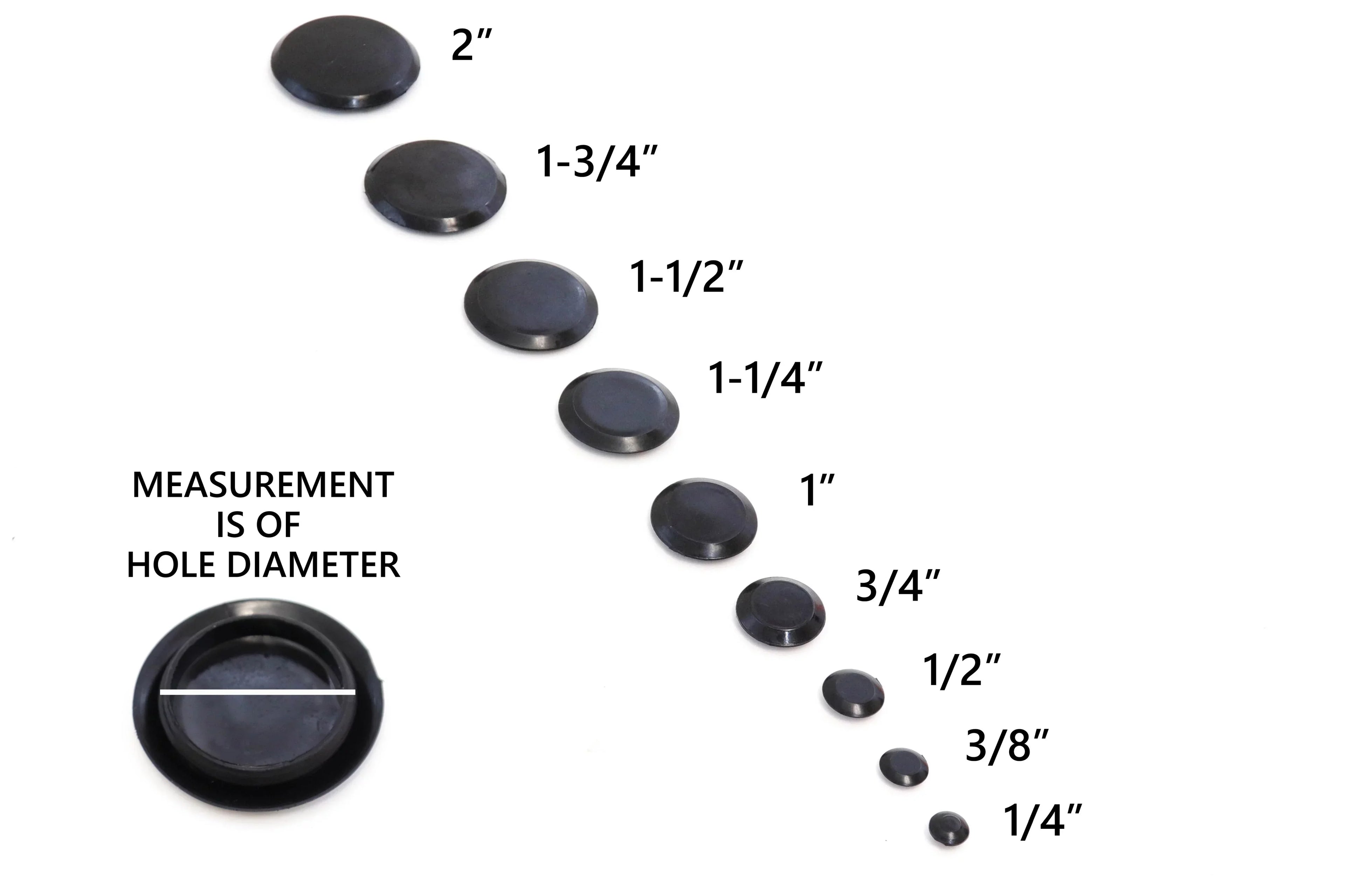 Red Hound Auto 1000 Piece Flush Mount Black Hole Plug Assortment for Auto Body and Sheet Metal Assorted Sizes for 1/4, 3/8, 1/2, 3/4, 1, 1-1/4, 1-1/2, 1-3/4 and 2 Inch Holes