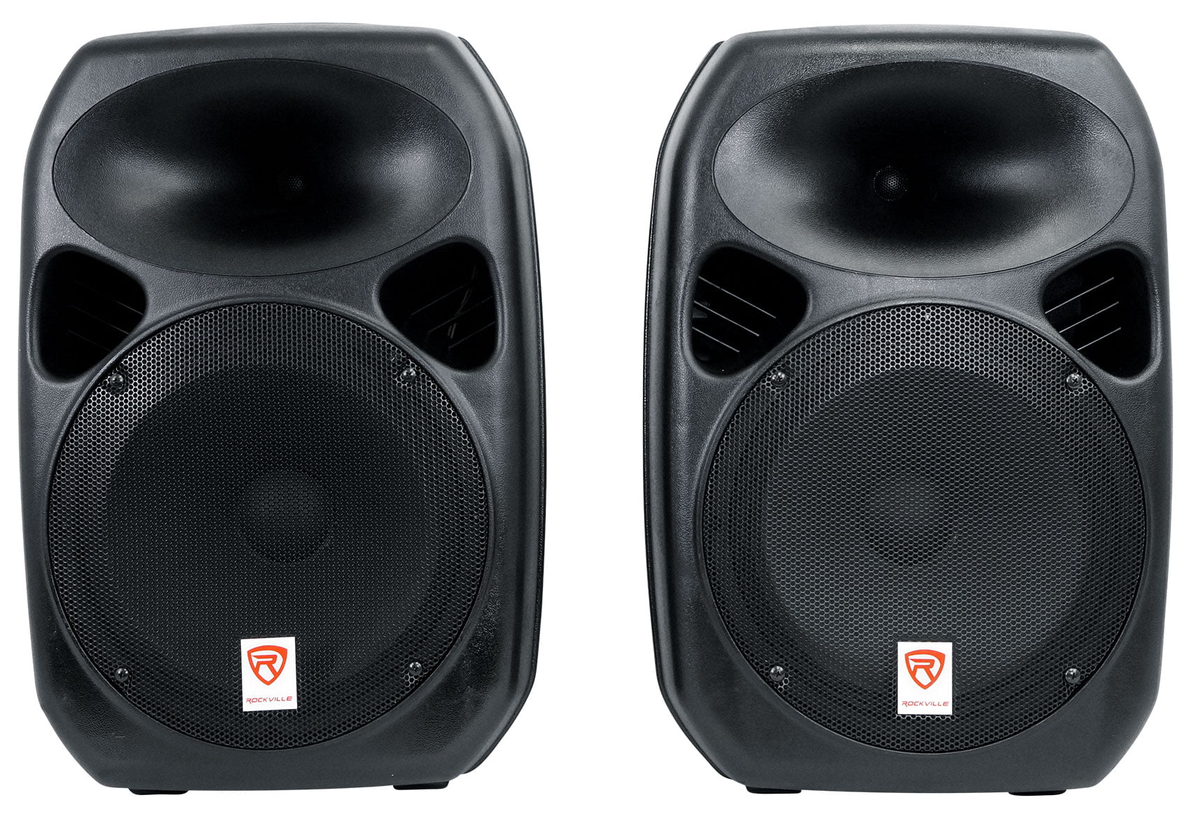 Rockville RPG122K 12" Portable PA System 2 Powered Speakers Bluetooth+Mic+Stands