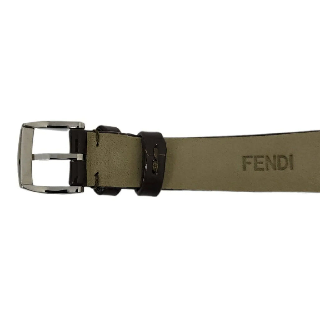Pre-Owned FENDI Fendi Eye Shine Enamel Belt SS 3 Colors Quartz Brown Watch Clock Fashionable Shell Black Spinel Topaz Women's (Like New)