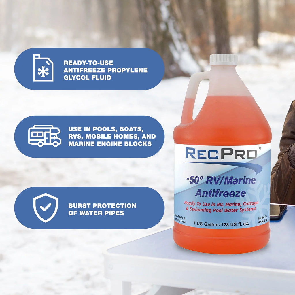 RecPro RV Antifreeze Concentrate Fluid for Winterizing Vehicles (2 Pack)