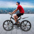 Miumaeov 26" Black Adult Folding Bike 21-Speed Shifter Folding City Bike Light Weight Carbon Steel Camping Bicycle Max Loading 150kg/330lbs