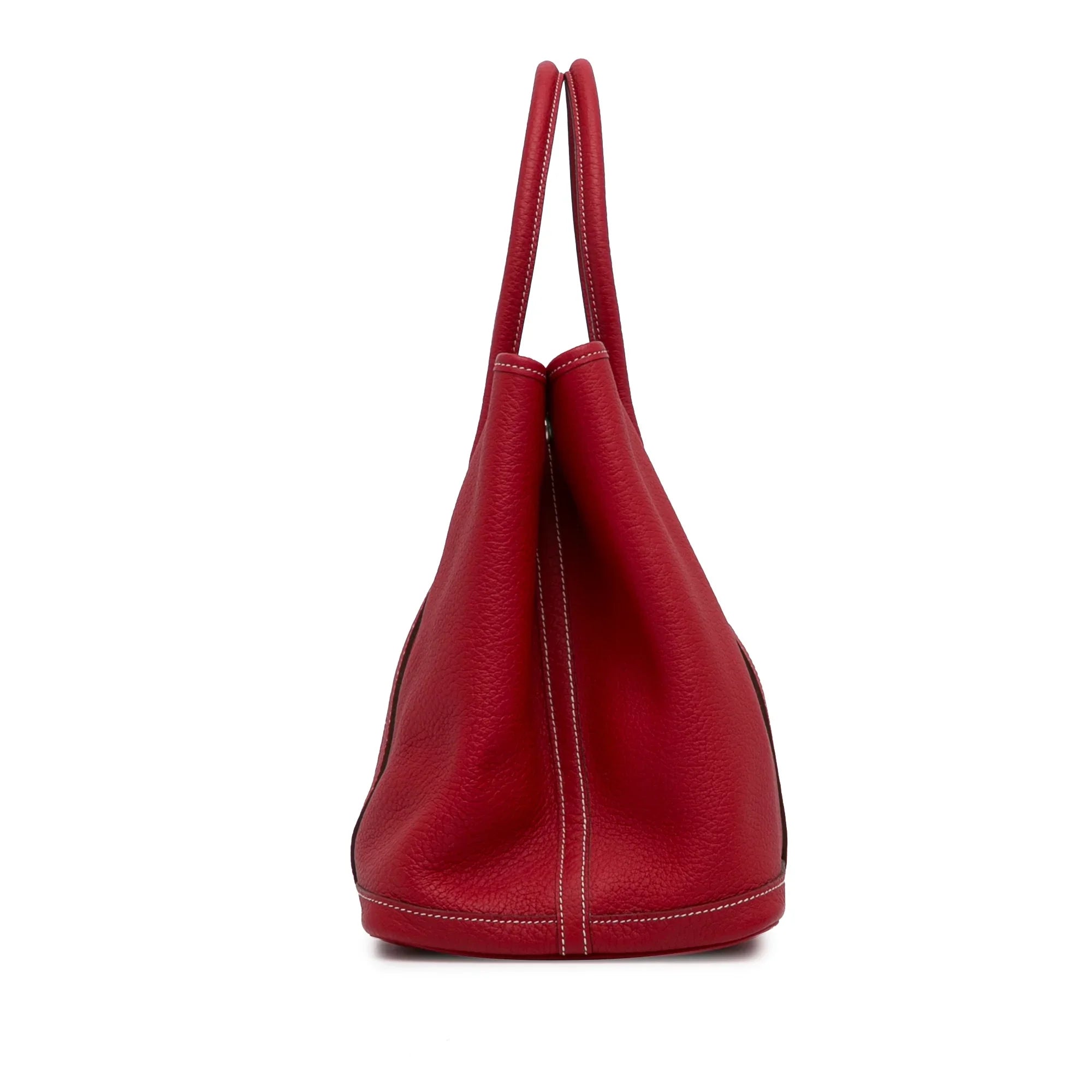 Pre-Owned Authenticated Hermès Negonda Garden Party 36 Calf Leather Red Tote Bag Unisex (Good)