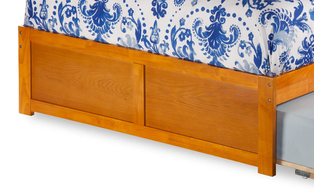 AFI Nantucket Full Size PLatitudeform Bed with Panel Footboard and Full Size Trundle in Caramel Latte