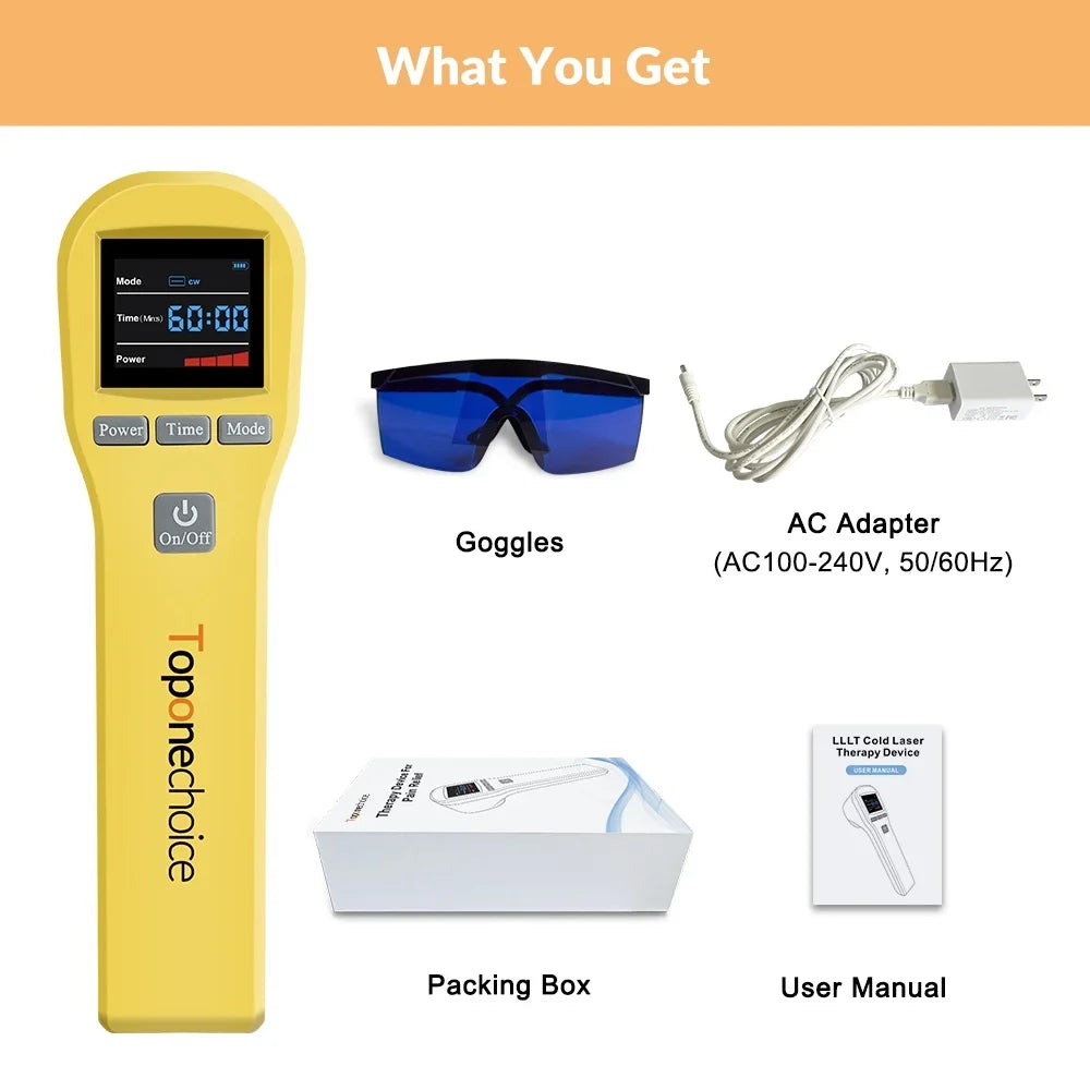 Toponechoice 650nm 808nm,Cold Laser Therapy Device,for Pain Relief,for Dog Cat Animal,Handheld