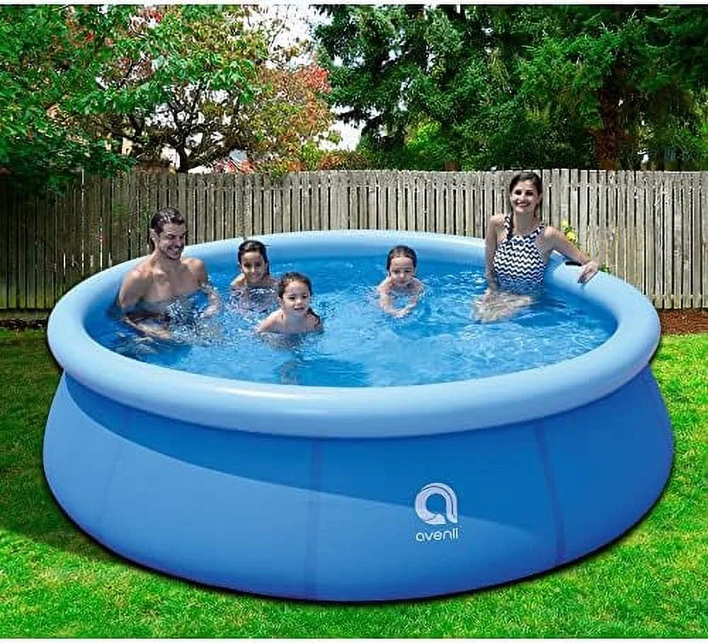 avenli 17807 10 foot x 30 inch 2 to 3 person capacity prompt set above ground kids infLatitudeable outdoor backyard kiddie swimming pool, blue
