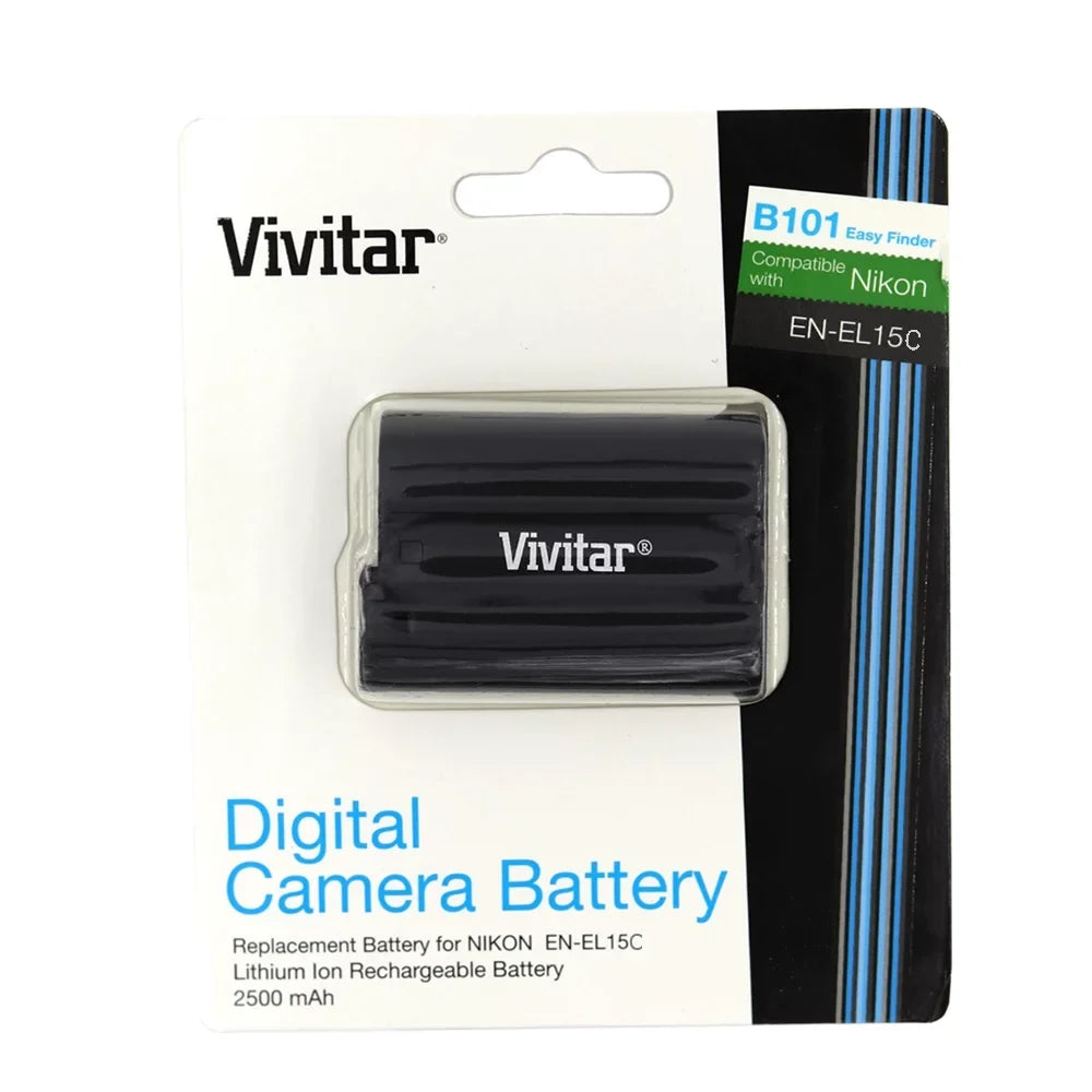 2x Vivitar Replacement Rechargeable Battery for  EN-EL15c + MH-25 Replacement Battery Charger