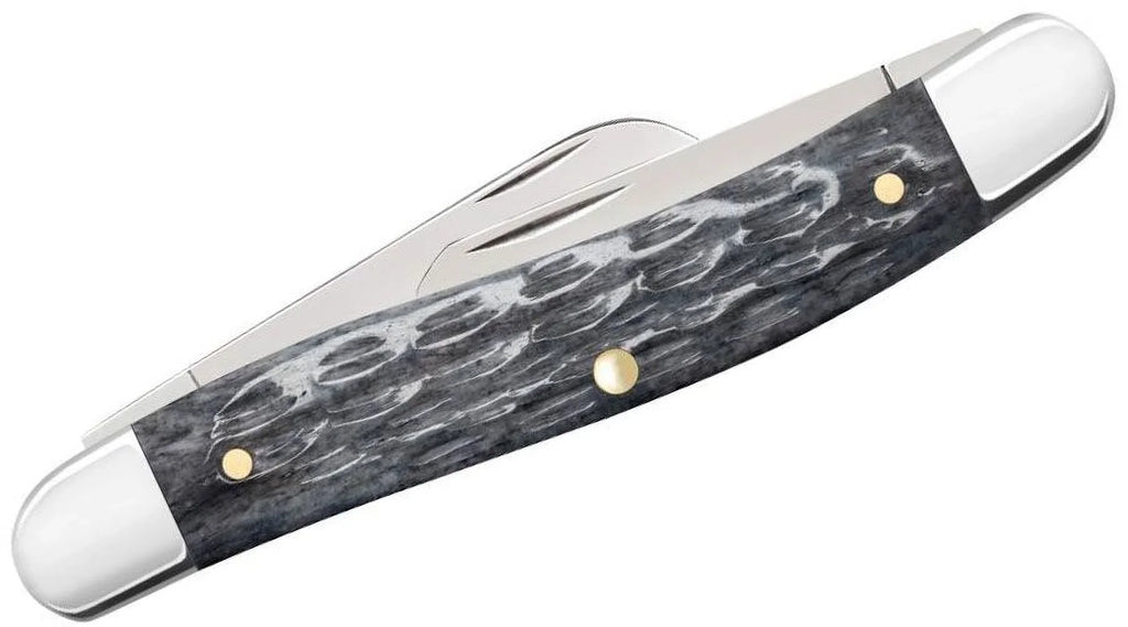 Case XX Knives Pocket Worn Crandall Jigged Gray Bone Medium Stockman Carbon Steel Pocket Knife 58413