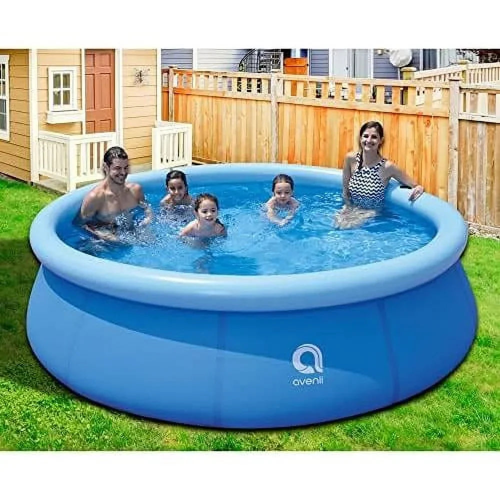 avenli 17807 10 foot x 30 inch 2 to 3 person capacity prompt set above ground kids infLatitudeable outdoor backyard kiddie swimming pool, blue