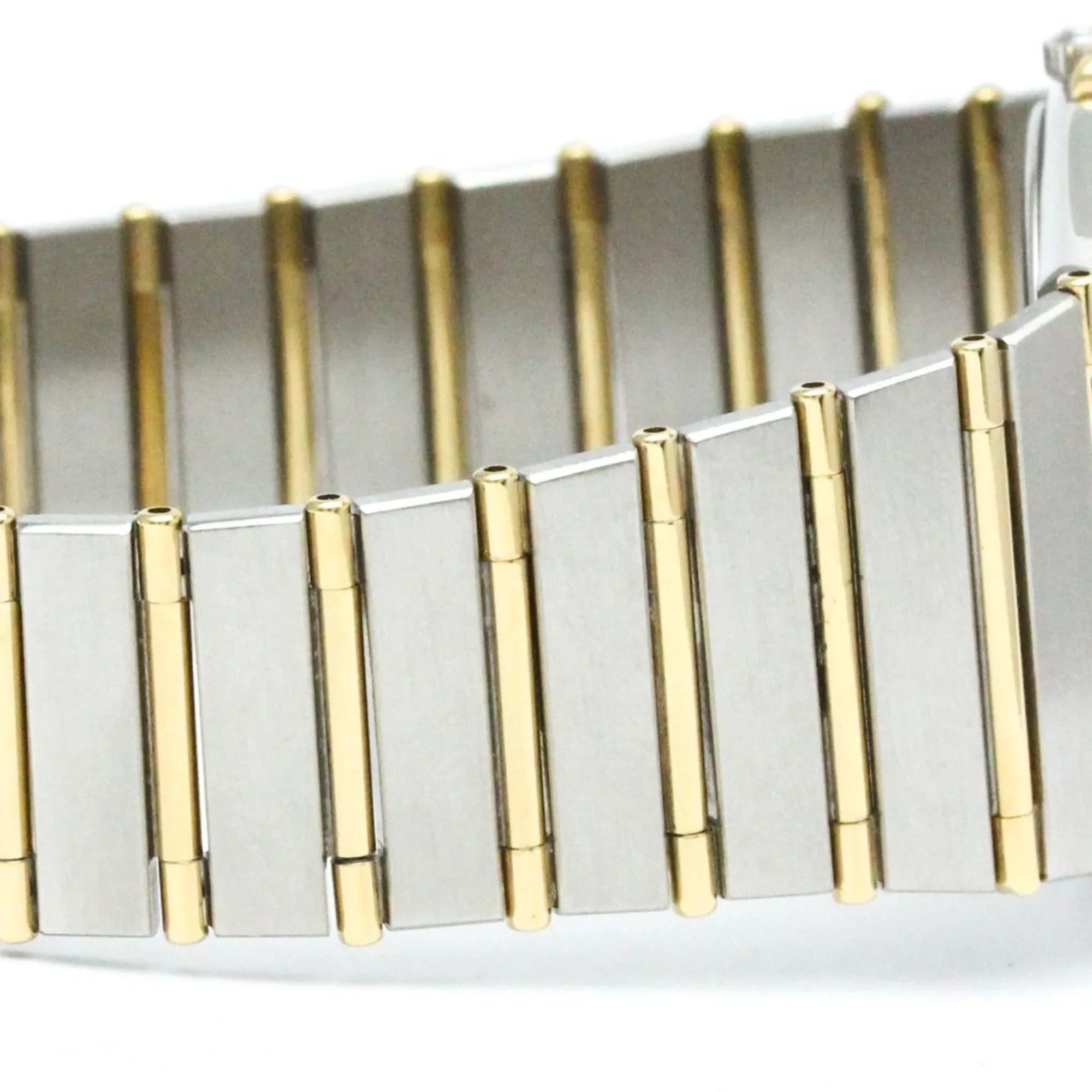 Pre-Owned Polished OMEGA ConstelLatitudeion Day Date 18K Gold Steel Watch 396.1070 BF566004 (Good)