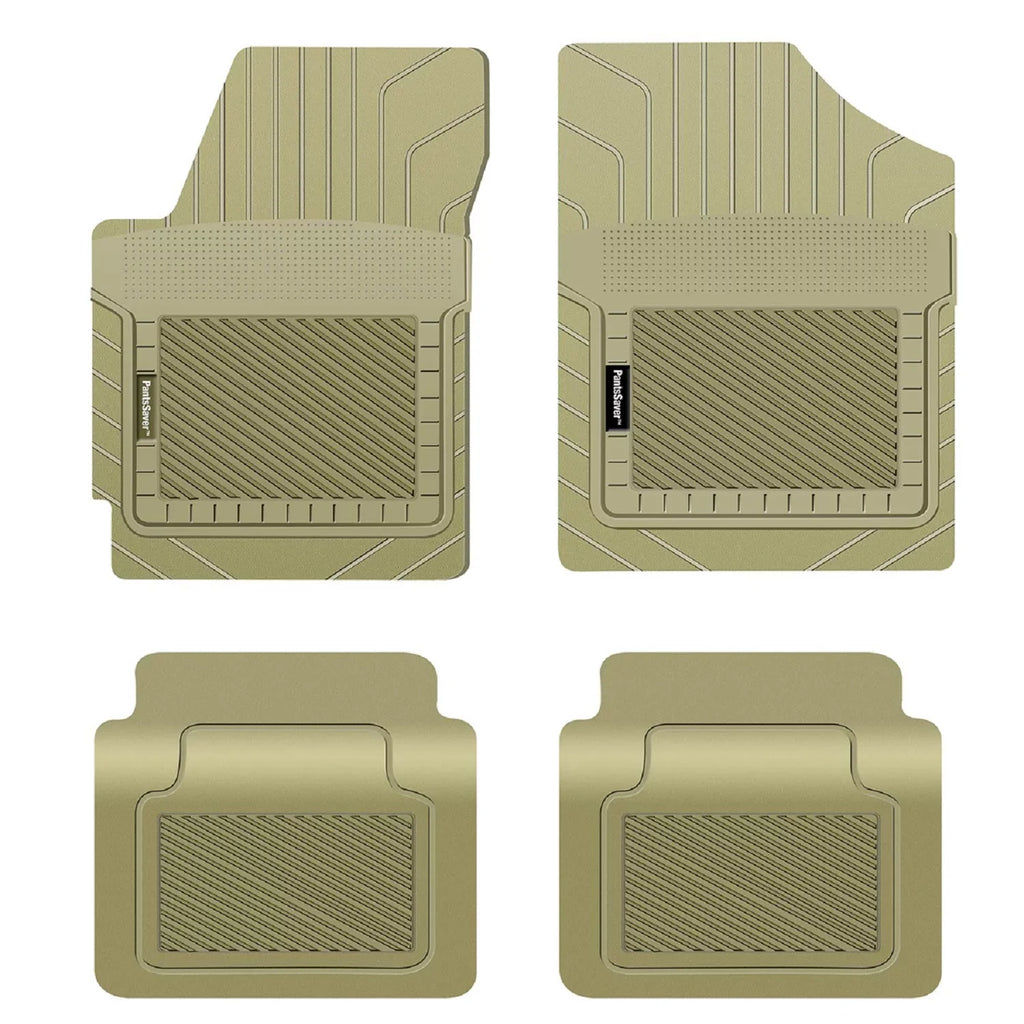 PantsSaver Custom Fit Floor Mats for Genesis G90 2017-2022 All Weather Protection -4 Piece Set (Beige)