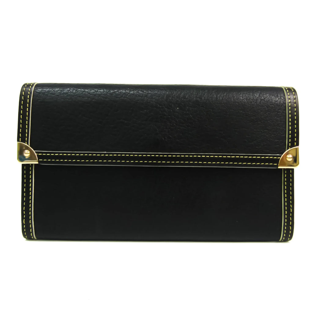 Pre-Owned Louis Vuitton Suhali Porte Tresor International M91836 Women's Suhali Leather Long Wallet (bi-fold) Noir (Good)