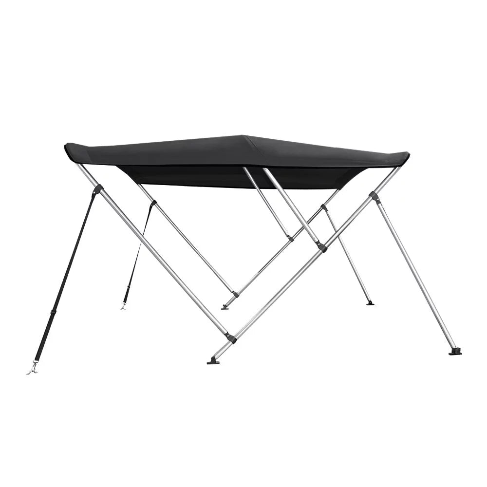 Bimini Top Boat Cover 46" High 3 Bow 6' ft. L x 67" - 72" W Solution Dye Black