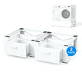 2 Pack Laundry Pedestals 28"× 29" Heavy Duty Inlife Dual Washing Machine Pedestals, Washer and Dryer Stands, Stainless Steel, White