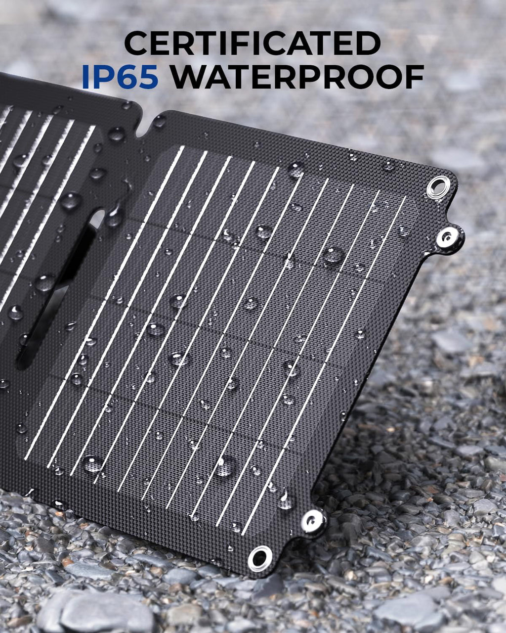 BigBlue 20W ETFE Solar Charger (5V/4A Max) with Kickstand, SolarPowa 20 Portable Solar Panel Charger with USB-A and USB-C, IP65 Waterproof, Compatible with iPhone, iPad, , LG etc.