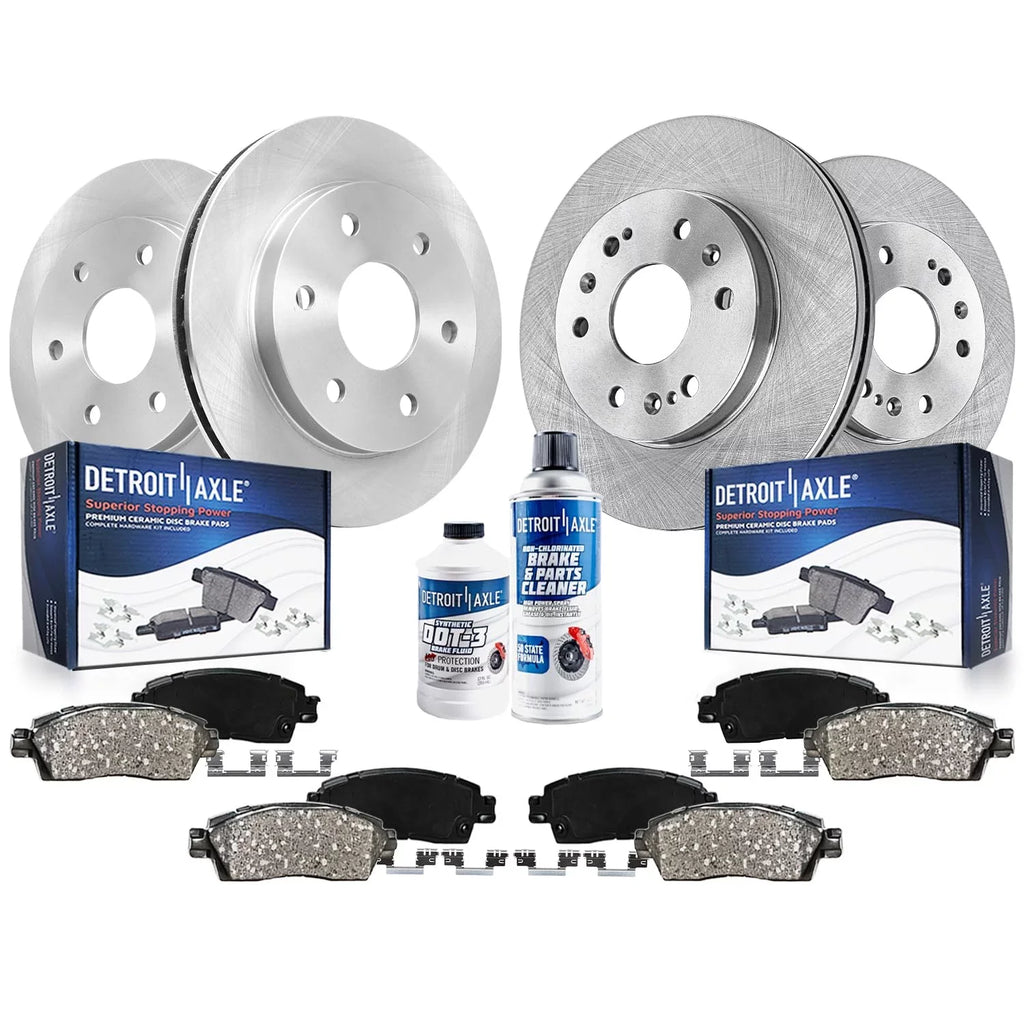 Detroit Axle - Brake Kit for Chevy GMC Silverado Sierra 1500 Tahoe Suburban Yukon XL Cadillac Escalade ESV Brake Rotors Ceramic Brakes Pads Front and Rear Replacement