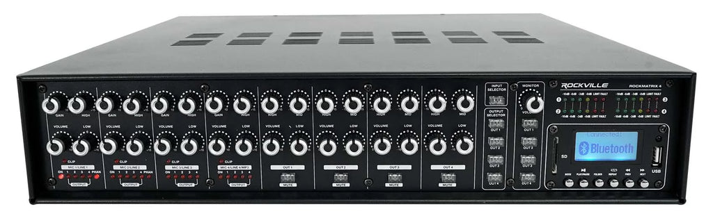 Rockville ROCK MATRIX Multi Room Home Receiver+6) Ceiling+2) Black Wall Speakers
