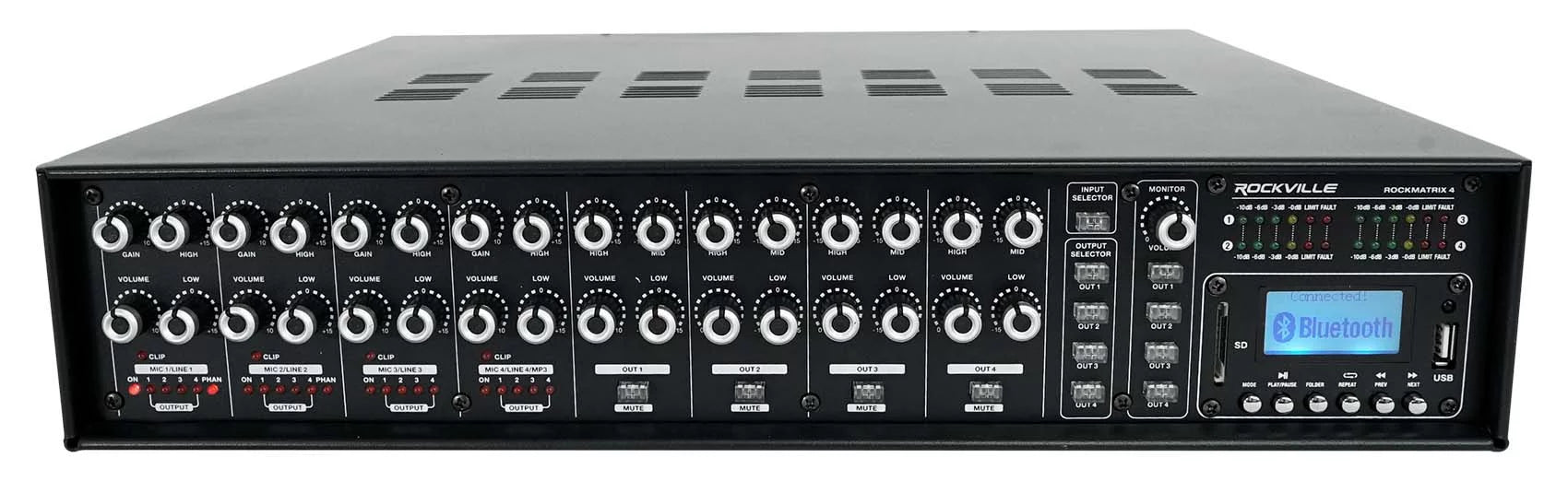 Rockville ROCK MATRIX Multi Room Home Receiver+6) Ceiling+2) Black Wall Speakers