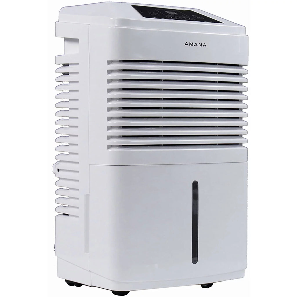 Restored Amana 48 Pt 1,800 Sq Ft Dehumidifier in White - Adjustable Humidistat, Automatic Shut-off (Refurbished)