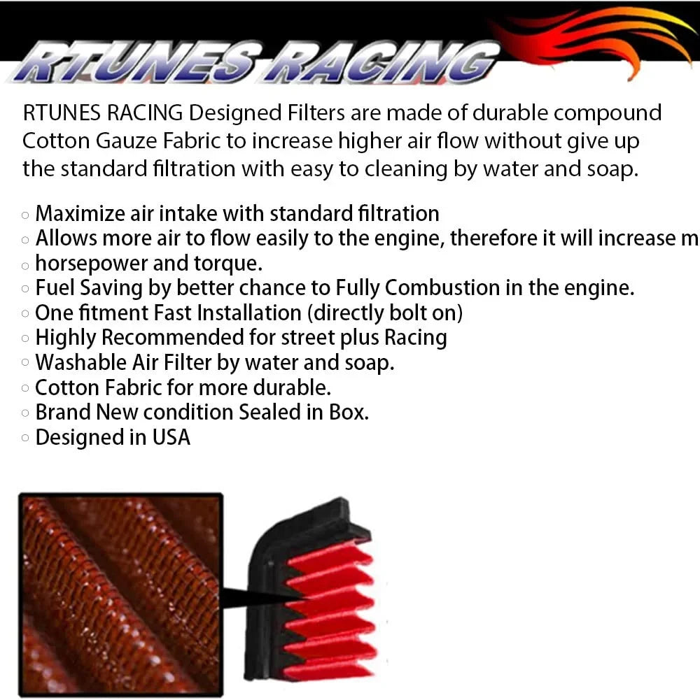 Rtunes Racing Short Ram Air Intake Kit + Filter Combo BLACK Compatible For 03-10 Dodge Dakota 3.7L 4.7L â€¦