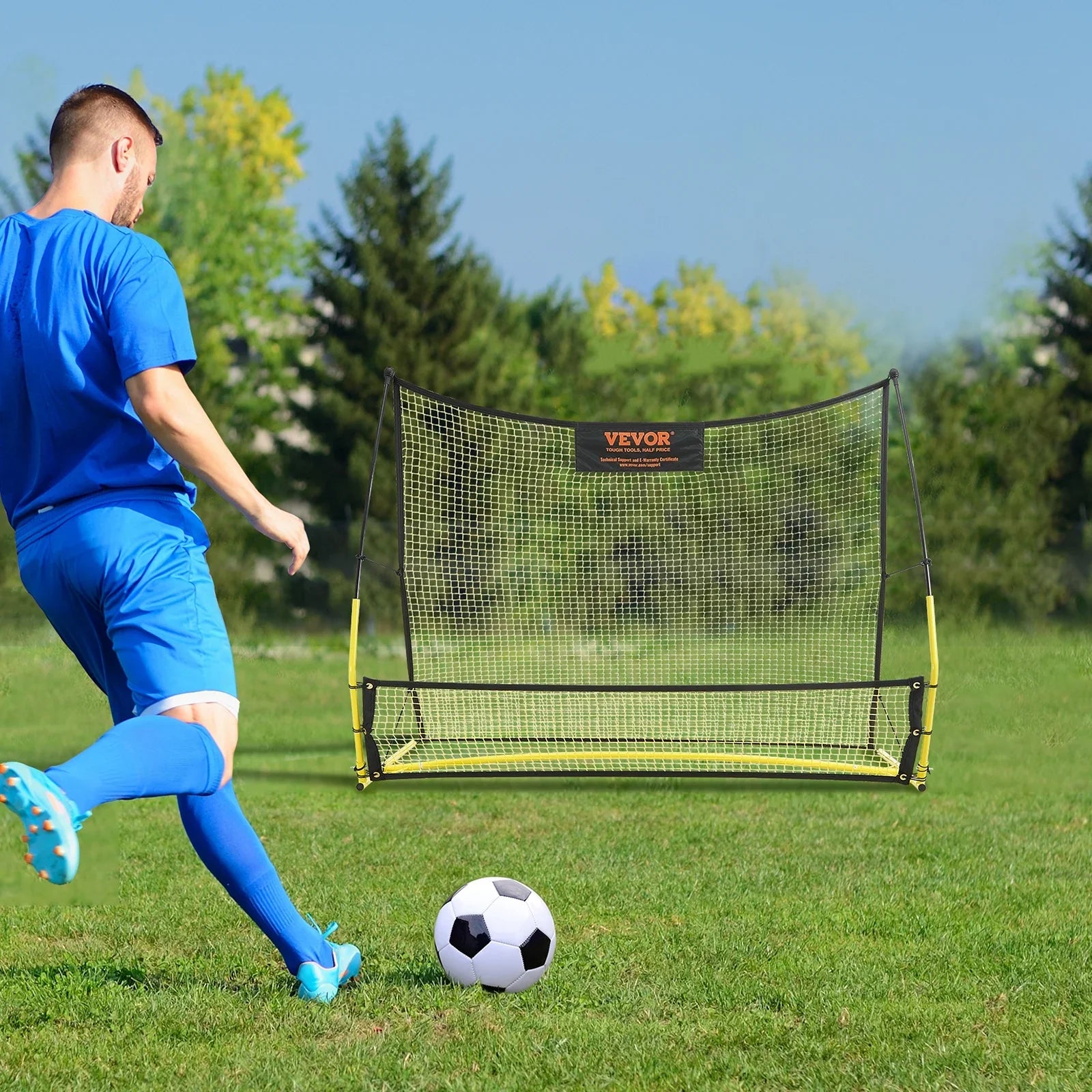 BENTISM 71"x40" Soccer Trainer 2-IN-1 Portable Soccer Rebounder Net Portable Bag