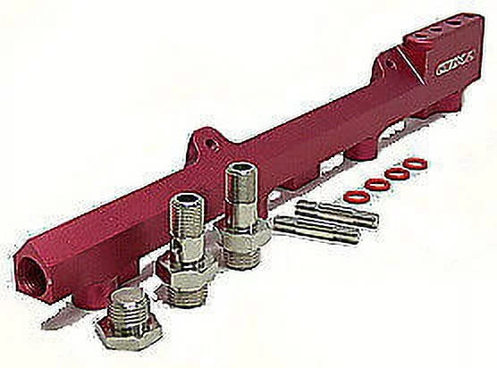 Stainless Red Fuel Rail Fits 1994 to 2001 Integra B18A/B/C Engines (All) By OBX