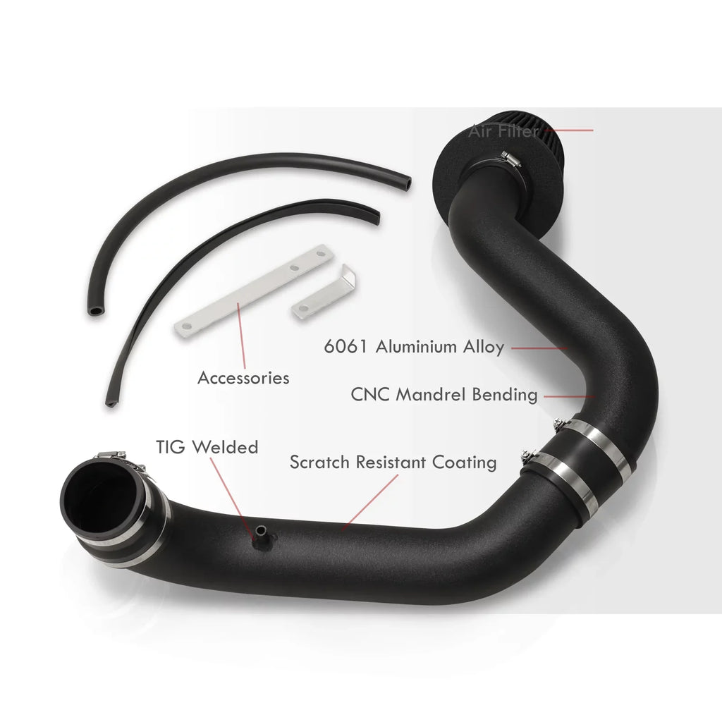 AJP Distributors JDM Black Cold Air Intake CAI Induction Pipe System + Filter Compatible/Replacement For Acura Integra GSR DC2 1.8L B18C 1994 1995 1996 1997 1998 1999 2000 2001 94 95 96 97 98 99 00 01