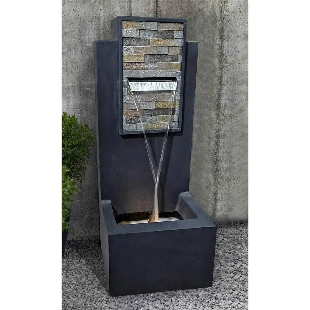 Jeco FCL186 32 in. Contemporary Finish with Rock Texture Fountain & LED Light