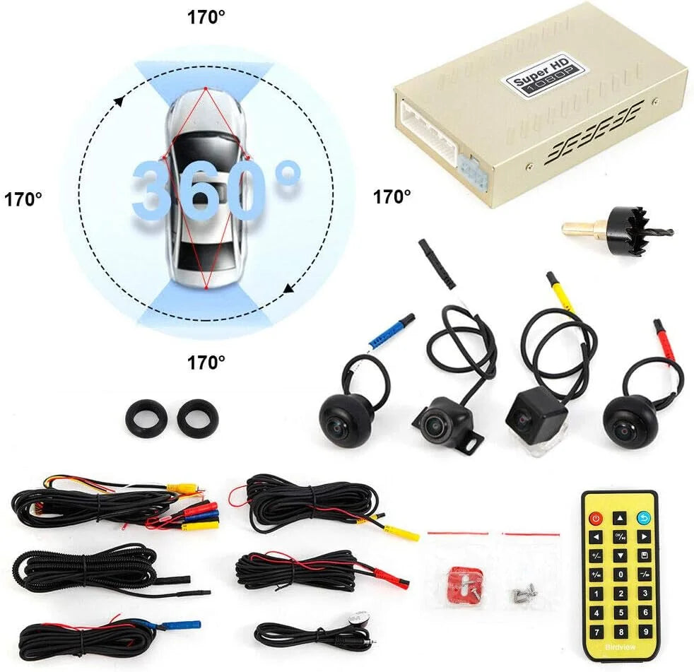 TFCFL Car 360 Bird View Surround System DVR Record Backup Camera parking monitoring