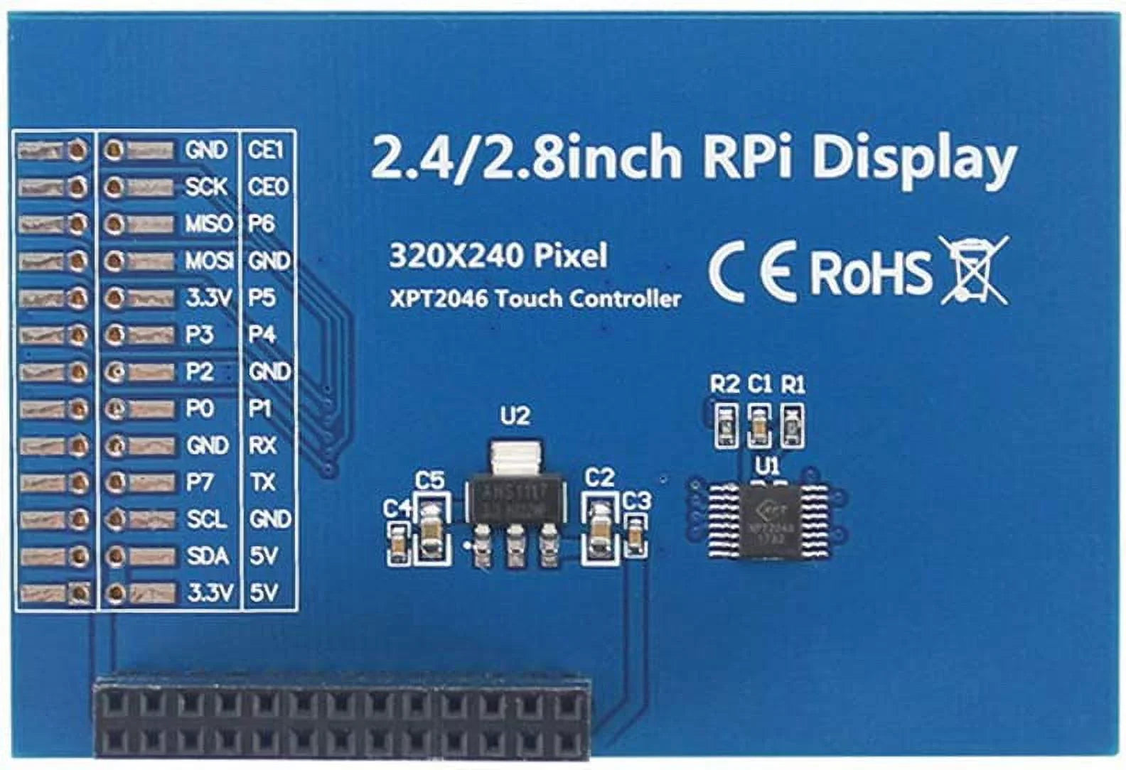 Treedix 2.8 inch TFT LCD Display SPI Interface TFT Resistance Touch Screen Color Screen with Touch Pan Compatible with Raspberry Pi 4B /3B+