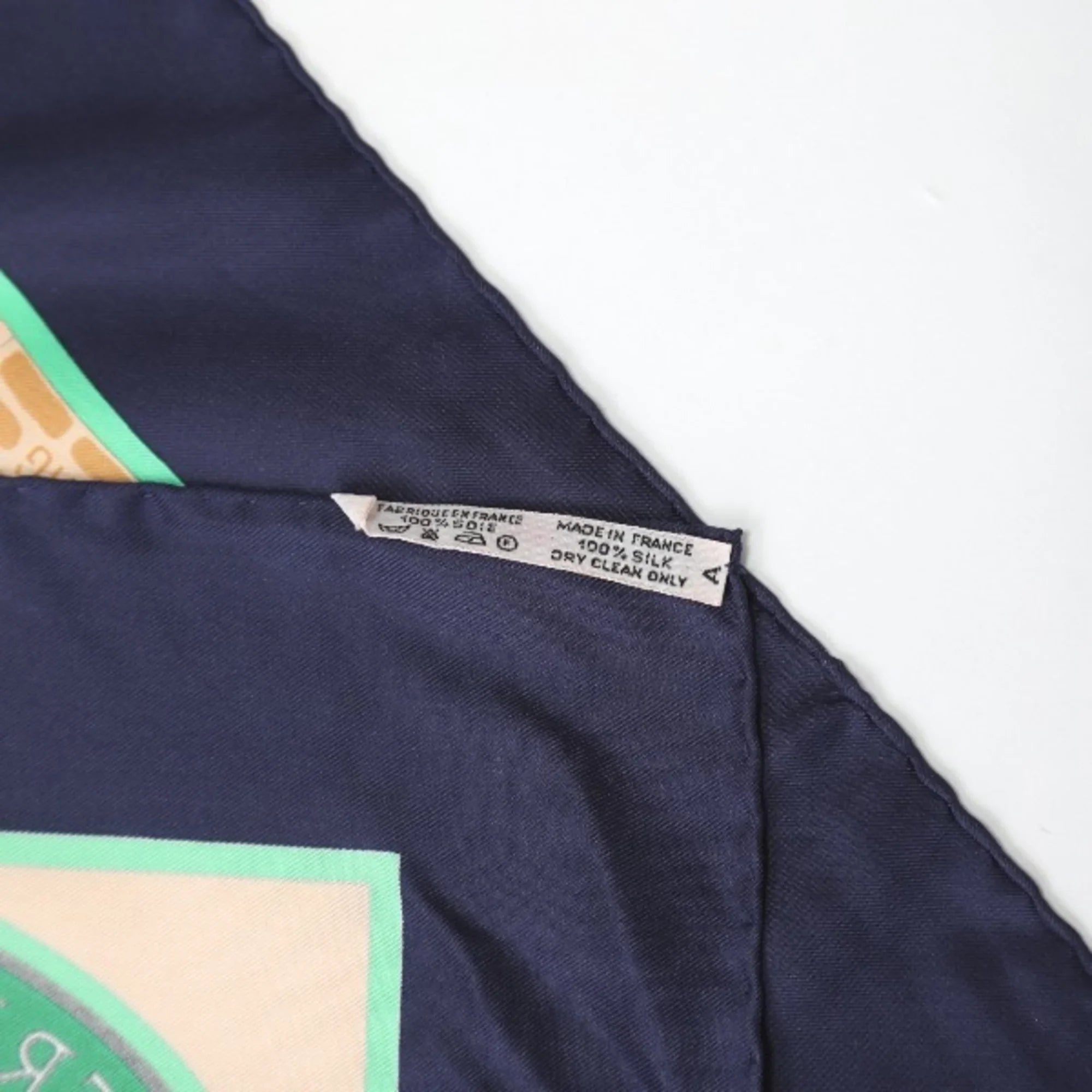 Pre-Owned HERMES LES HARAS NATIONAUX Kare90 Hermes Navy Scarf (Good)