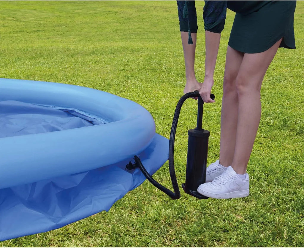 Avenli 8 Foot X 25 Inch 2 To 3 Person Capacity Prompt Set Above Ground InfLatitudeable Outdoor Backyard Swimming Pool, Blue