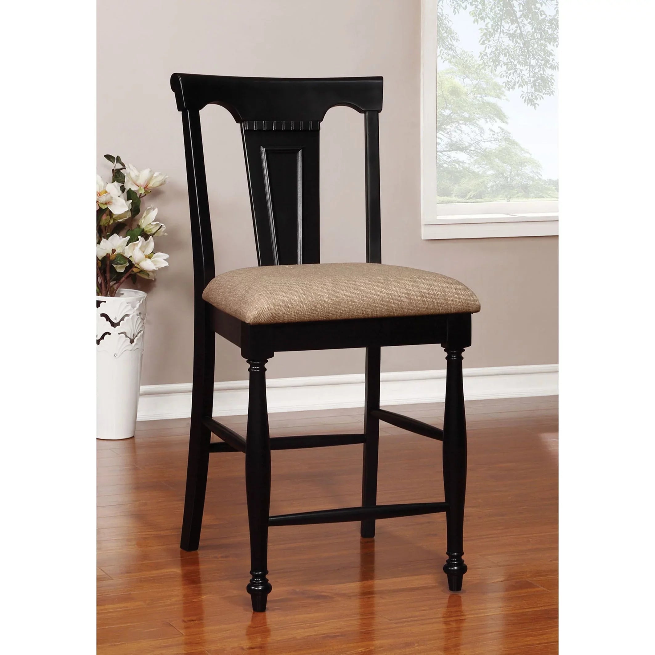 Furniture of America Kis Country Solid Wood Counter Height Chairs (Set of 2) by  White/Cherry Cherry Finish, White Finish
