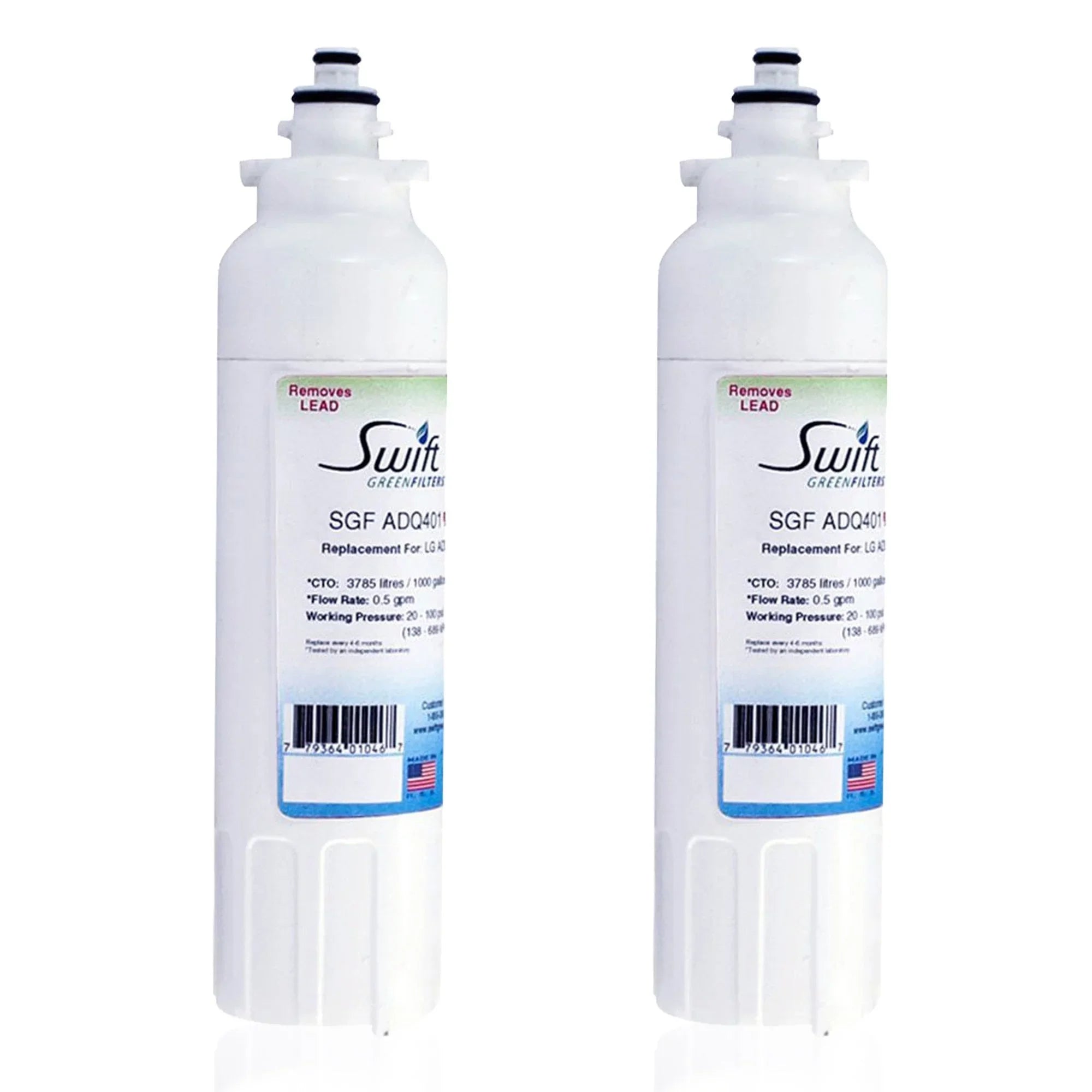 Swift Green Filters SGF-ADQ401 Rx Pharmaceutical Replacement for LG LT800P Refrigerators Water Filters(Pack of 2)