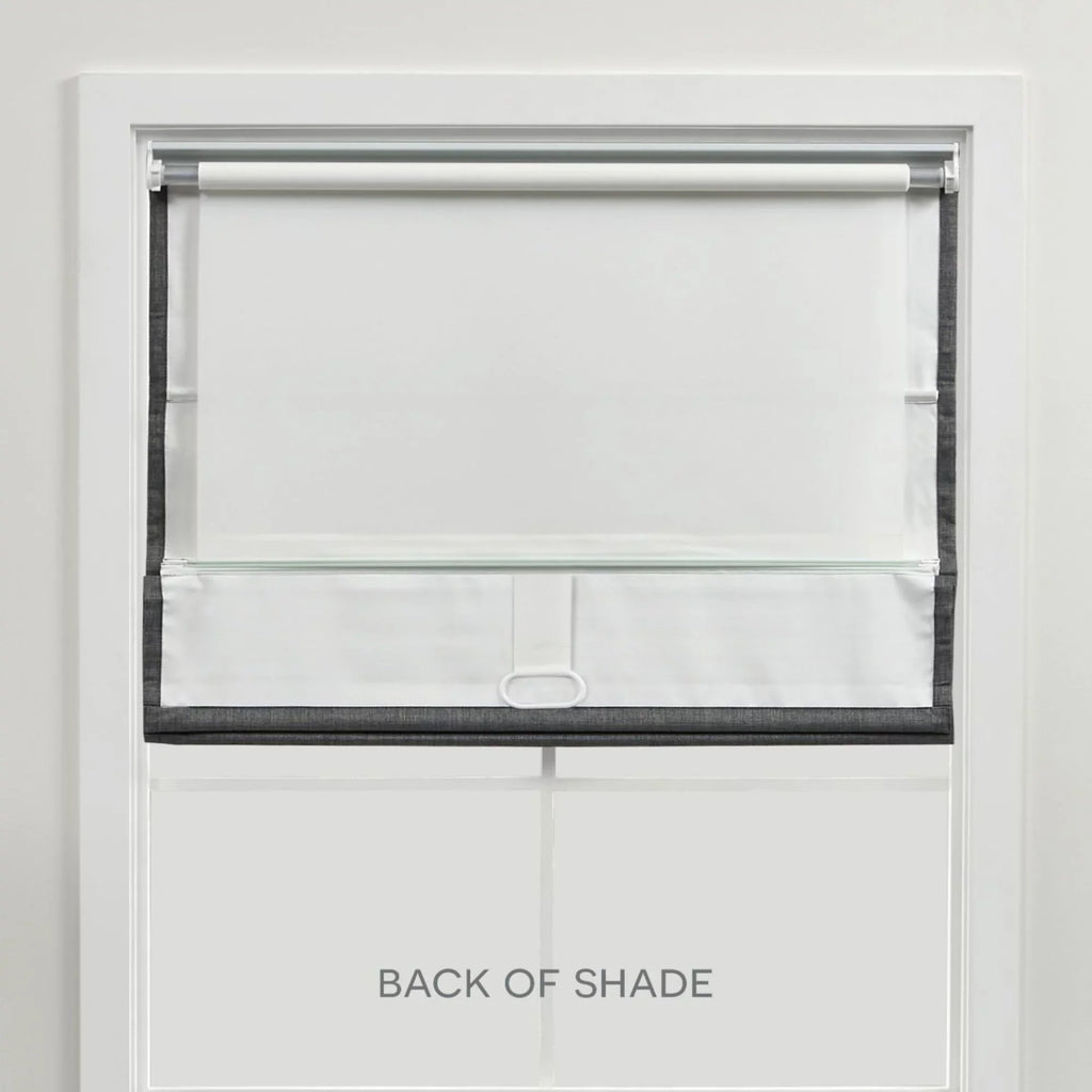 Exclusive Home Esme Total Blackout Roman Shade, 31"x64", Silver