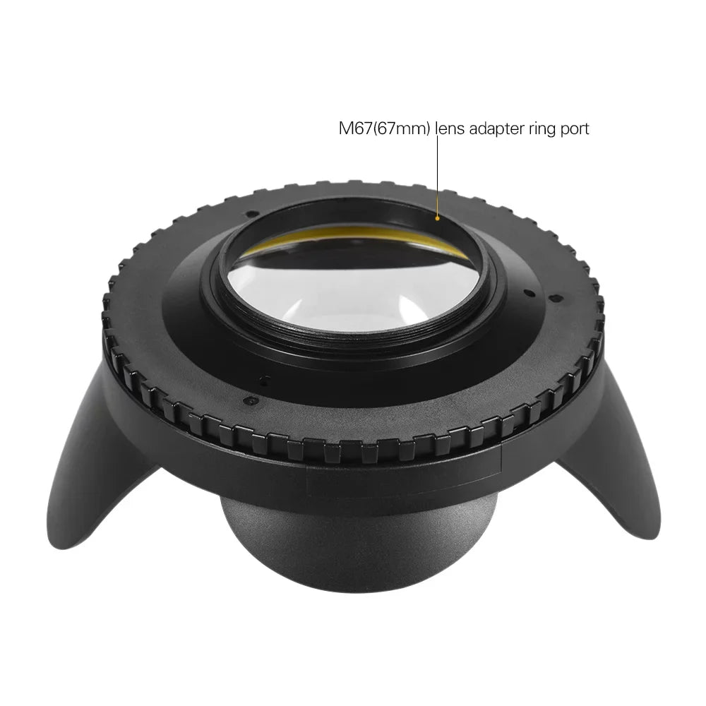 MEIKON 200mm Fisheye Wide Angle Lens Dome Port Waterproof Camera Diving Housing