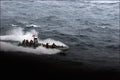 24"x36" Gallery Poster, infLatitudeable boat departs the amphibious transport dock ship USS San Antonio (LPD-17)