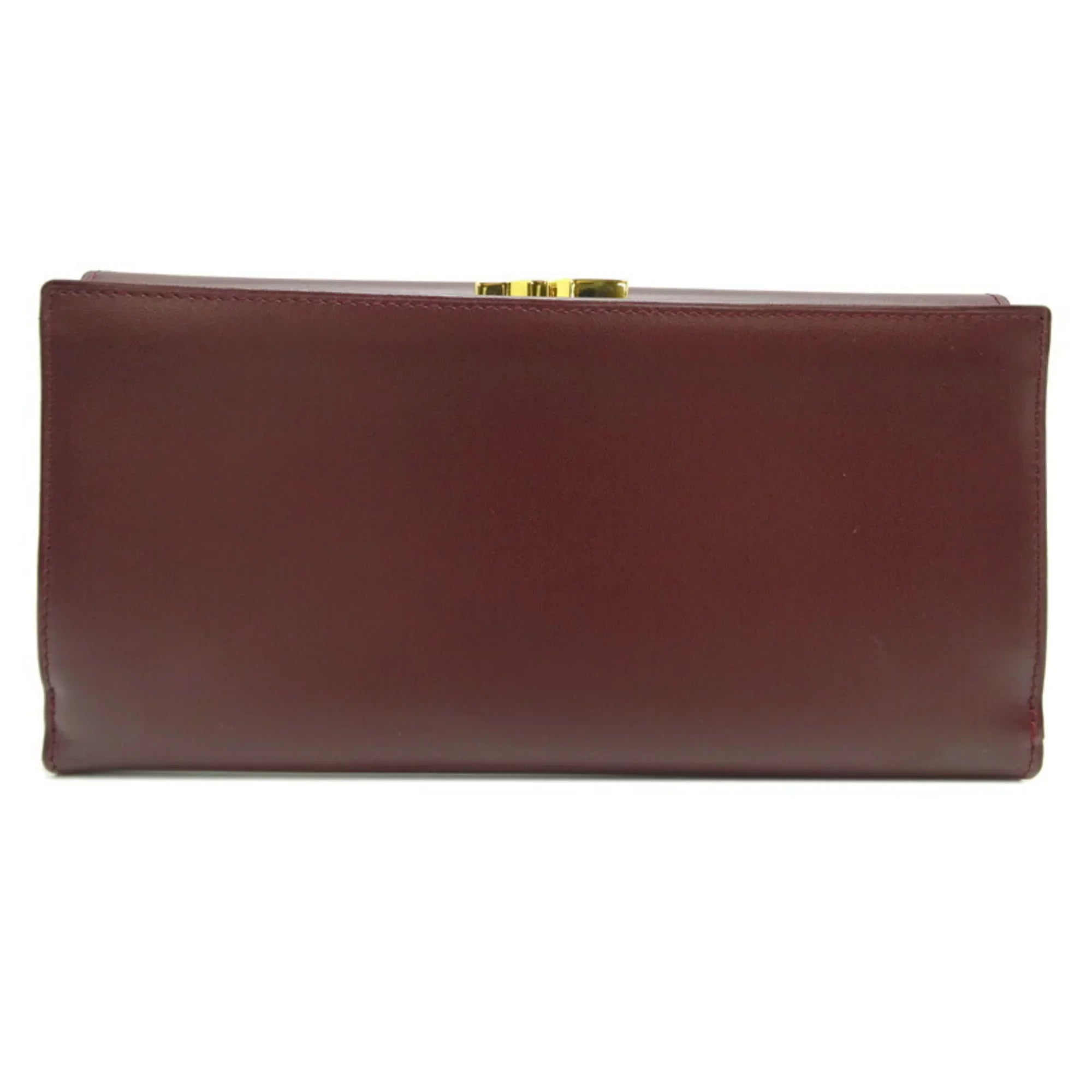 Pre-Owned Cartier Mastline Long Wallet Women's Leather Bordeaux (Red) (Good)
