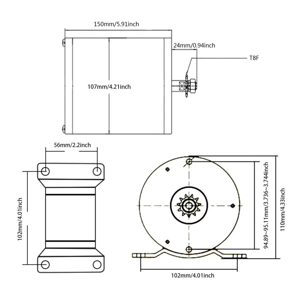 Miumaeov 48V 3 Speed Gears Brush Electric Bicycle Conversion Complete High-quality Kit