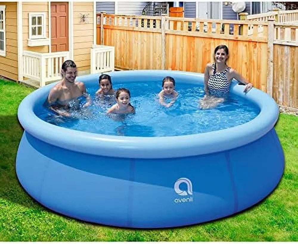 avenli 17807 10 foot x 30 inch 2 to 3 person capacity prompt set above ground kids infLatitudeable outdoor backyard kiddie swimming pool, blue