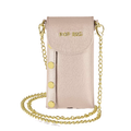 Pink Saffiano Leather Phone Bag